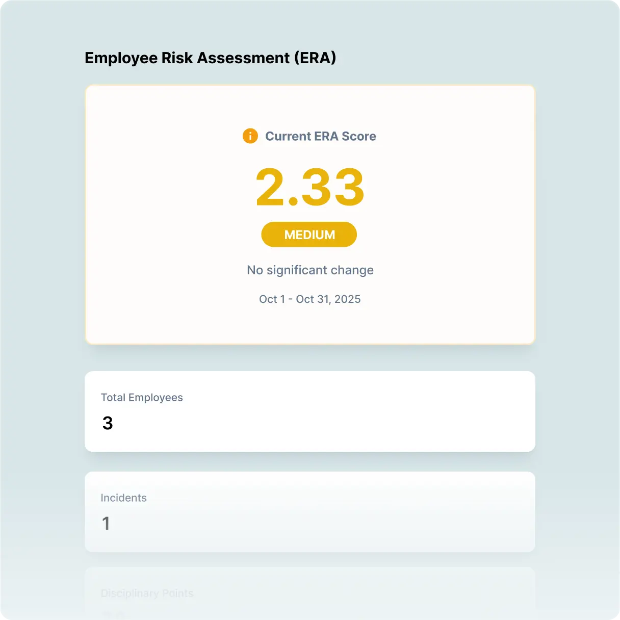 Disciplinary Points System interface