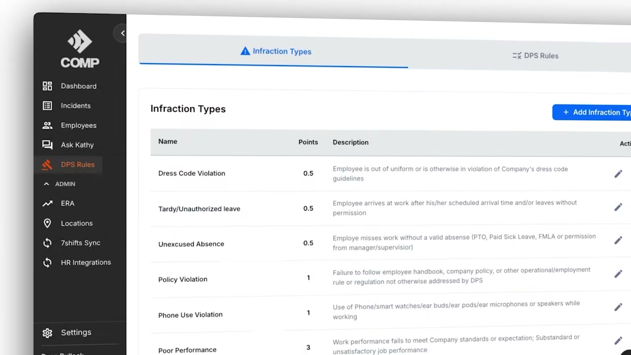 Disciplinary Point System demo preview